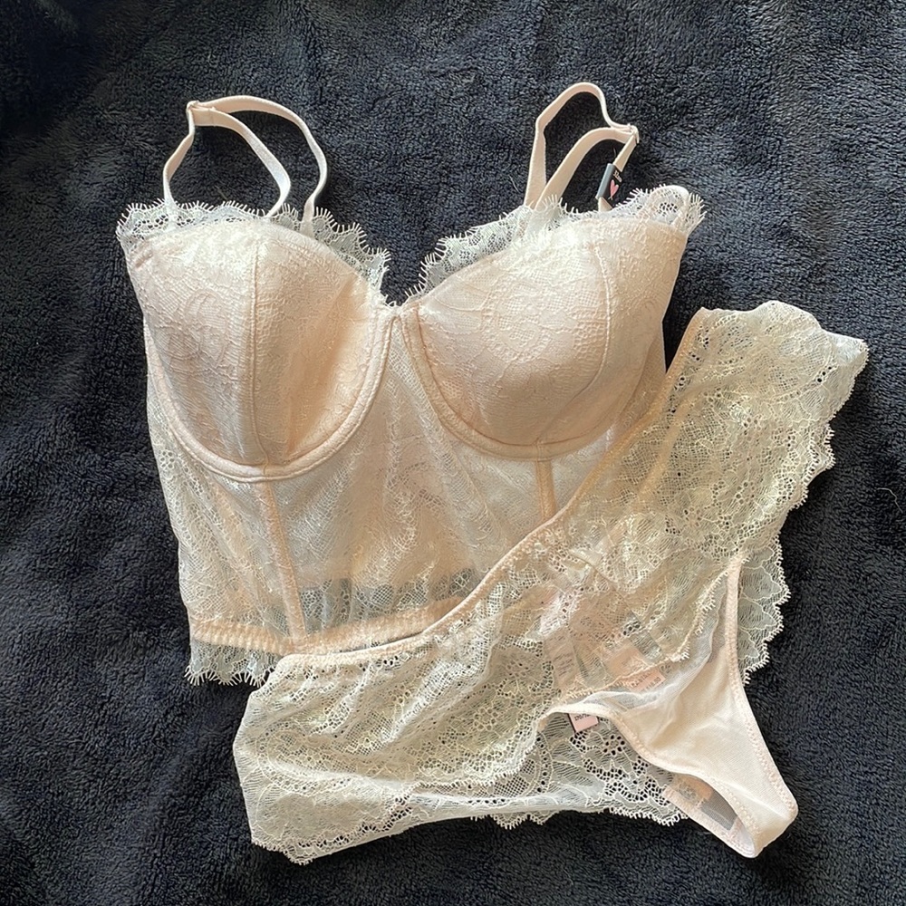 SET Dream angels strapless bra 32DD/panty M